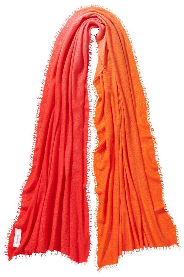 Pur Schoen Schal ombre chili red-sanddorn Sonderangebot der Fabrik