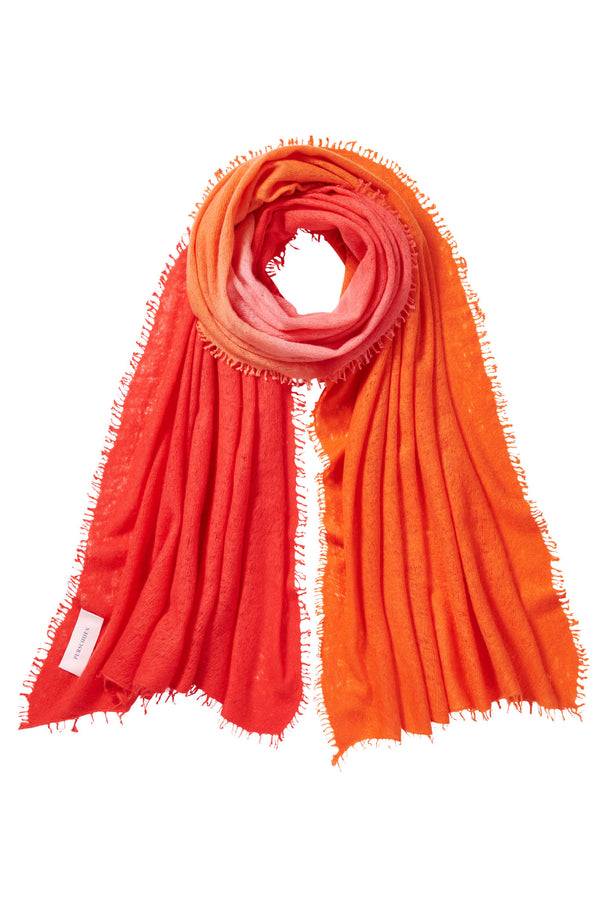 Pur Schoen Schal ombre chili red-sanddorn Sonderangebot der Fabrik