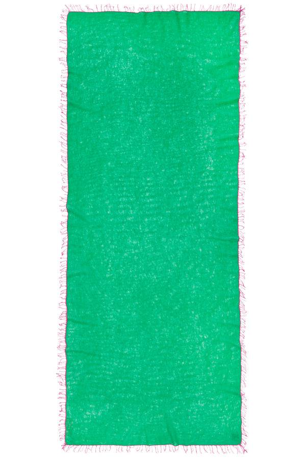 Pur Schoen Schal limette fransen pink Fabrikladen