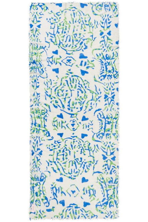 Pur Schoen Schal djungle heart sky blue Fabrik Onlineshop
