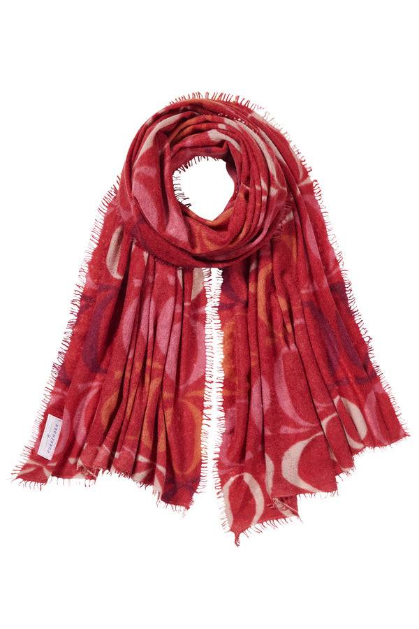 Pur Schoen Schal logo-love bigO lava red Fabrikpreis