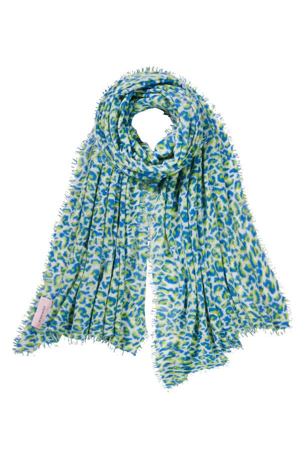 Pur Schoen Schal leo sky blue-neon grün Fabrikladen