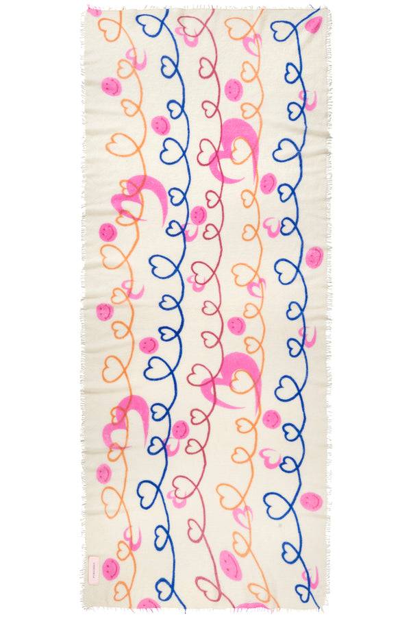 Pur Schoen Schal herzandsmiley natural-royal blue Online