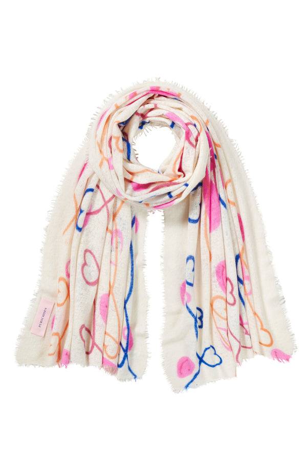 Pur Schoen Schal herzandsmiley natural-royal blue Online
