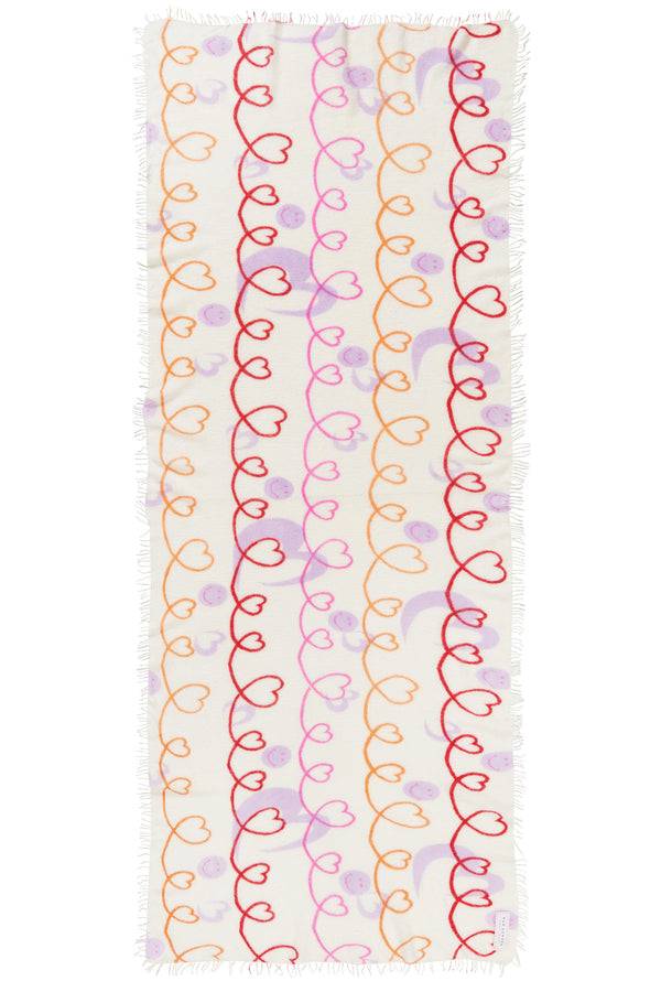 Pur Schoen Schal herzandsmiley weiss-pink Angebote