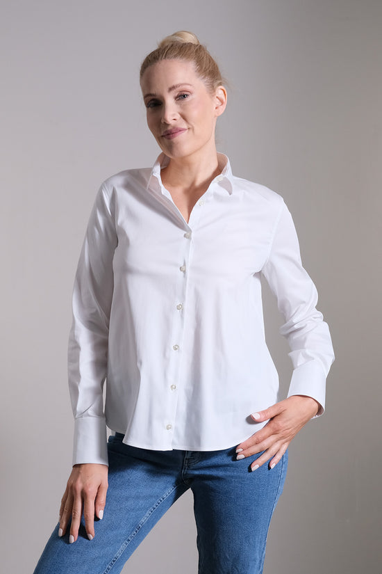 Soluzione Basic Bluse mit gerundetem Saum Bis zu 55% Rabatt