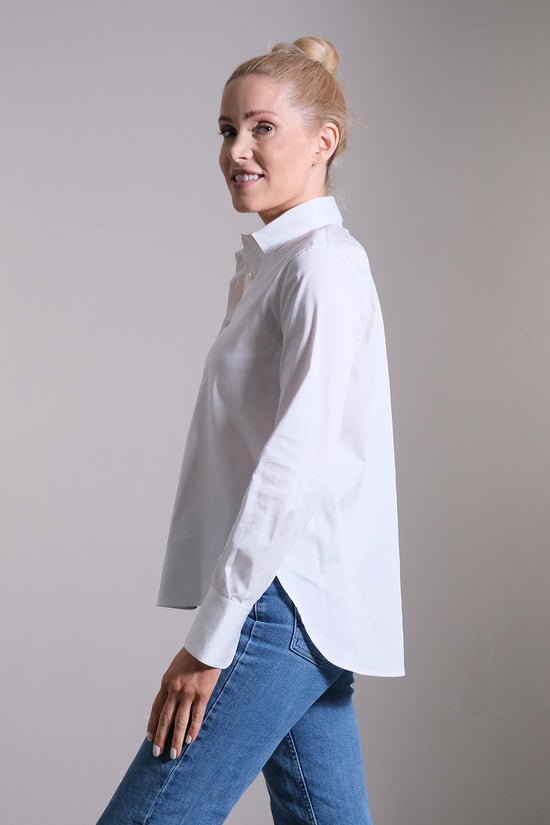 Soluzione Basic Bluse mit gerundetem Saum Bis zu 55% Rabatt