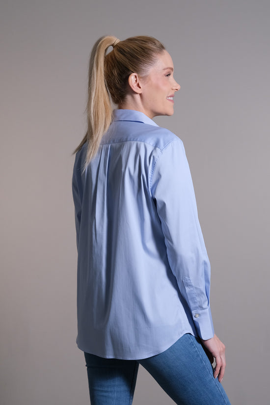 Soluzione Hemdbluse mit großem Kragen und Brusttasche Fabrikladen