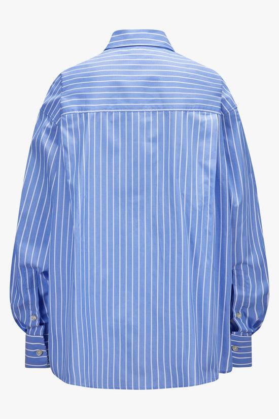 Soluzione Gestreifte Hemdbluse mit gerundetem Saum Exklusivangebot
