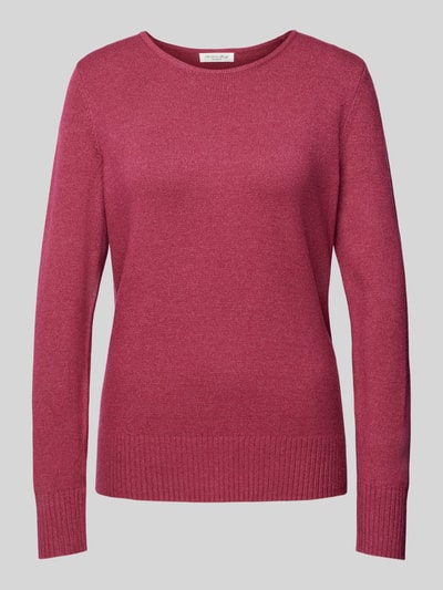 Peek & Cloppenburg Christian Berg WomanStrickpullover mit gerippten Abschlüssen in fuchsia melange Bis zu 55% Rabatt