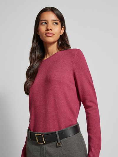 Peek & Cloppenburg Christian Berg WomanStrickpullover mit gerippten Abschlüssen in fuchsia melange Bis zu 55% Rabatt