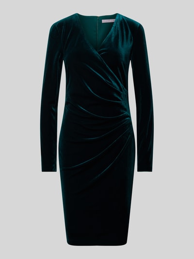 Peek & Cloppenburg Christian Berg CocktailKnielanges Cocktailkleid in Wickel-Optik in dunkelgruen zollfrei