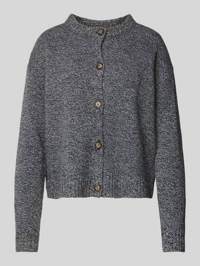 Peek & Cloppenburg Christian Berg WomanStrickjacke aus Wolle mit Rundhalsausschnitt in anthrazit melange Auslauf