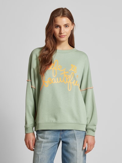 Peek & Cloppenburg miss goodlifeSweatshirt mit Label-Print Modell 'Life ist beautif' in mint Fabrikverkauf