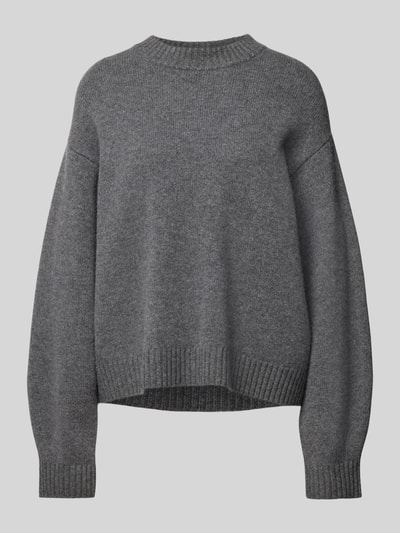 Peek & Cloppenburg Jake*s CasualStrickpullover mit gerippten Abschlüssen in dunkelgrau melange Kostenloser Versand