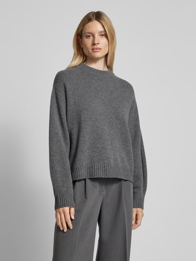 Peek & Cloppenburg Jake*s CasualStrickpullover mit gerippten Abschlüssen in dunkelgrau melange Kostenloser Versand