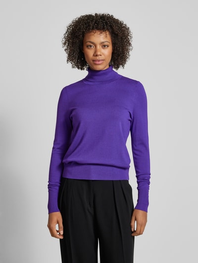 Peek & Cloppenburg Christian Berg WomanStrickpullover mit gerippten Abschlüssen in violett Günstig kaufen