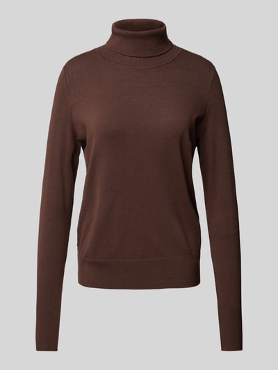 Peek & Cloppenburg Christian Berg WomanStrickpullover mit gerippten Abschlüssen in dunkelbraun Großer Ausverkauf