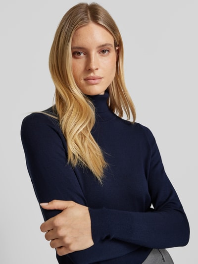 Peek & Cloppenburg Christian Berg WomanStrickpullover mit gerippten Abschlüssen in dunkelblau Begrenztes Angebot
