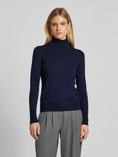 Peek & Cloppenburg Christian Berg WomanStrickpullover mit gerippten Abschlüssen in dunkelblau Begrenztes Angebot