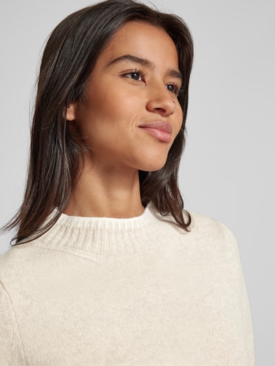 Peek & Cloppenburg Christian Berg WomanWollpullover mit Stehkragen in beige melange Exklusivangebot