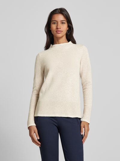 Peek & Cloppenburg Christian Berg WomanWollpullover mit Stehkragen in beige melange Exklusivangebot