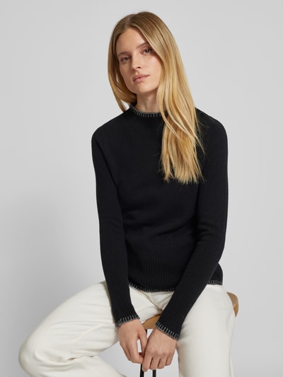 Peek & Cloppenburg Christian Berg WomanWollpullover mit Stehkragen in black Preisnachlass