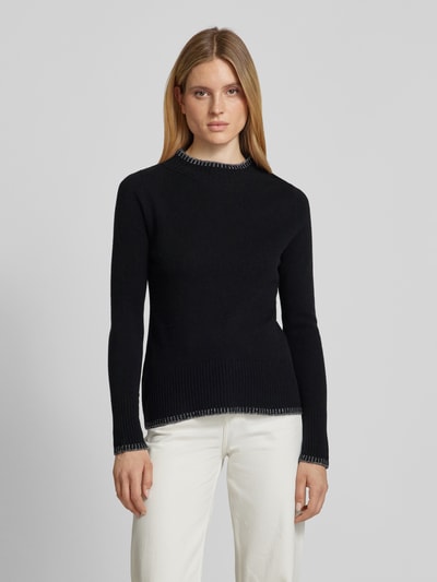 Peek & Cloppenburg Christian Berg WomanWollpullover mit Stehkragen in black Preisnachlass