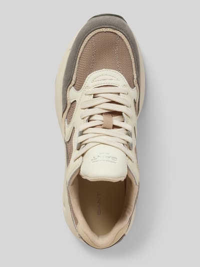 Peek & Cloppenburg GantLedersneaker mit Label-Details Modell 'Neuwill' in taupe Jubiläumsangebot