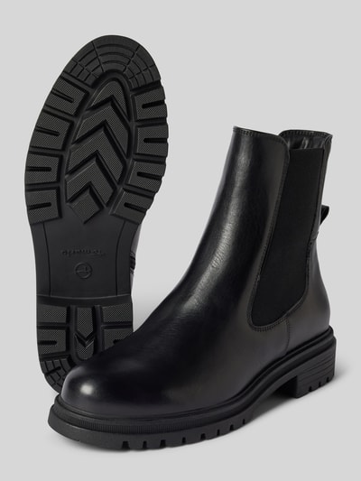 Peek & Cloppenburg TamarisStiefeletten aus Leder mit elastischen Einsätzen in black Exklusive Angebote