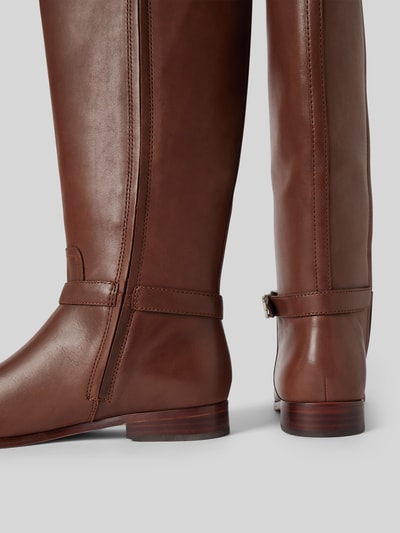 Peek & Cloppenburg Lauren Ralph LaurenLederstiefel mit Label-Applikation Modell 'BROOKE' in dunkelbraun Riesige Ersparnisse