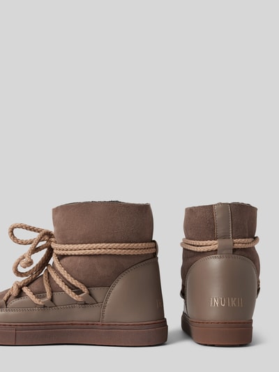 Peek & Cloppenburg INUIKIILederstiefel mit Label-Schriftzug in taupe Discount Store für neue Produkte