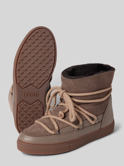Peek & Cloppenburg INUIKIILederstiefel mit Label-Schriftzug in taupe Discount Store für neue Produkte