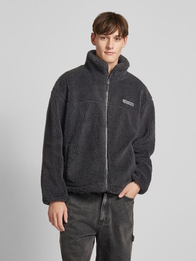 Peek & Cloppenburg REVIEWFleecejacke mit Label-Detail in black Black Friday Preise