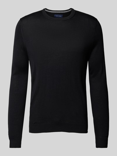 Peek & Cloppenburg Christian Berg MenStrickpullover mit Rundhalsausschnitt in black Angebote
