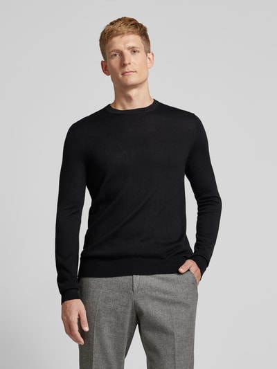 Peek & Cloppenburg Christian Berg MenStrickpullover mit Rundhalsausschnitt in black Angebote