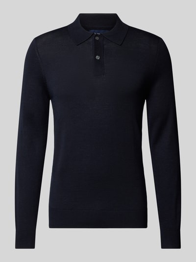 Peek & Cloppenburg Christian Berg MenSlim Fit Strickpullover mit Polokragen in marine Kostenloser Versand
