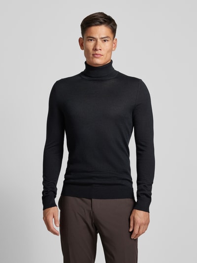 Peek & Cloppenburg Christian Berg MenStrickpullover mit Rollkragen in black Rabatt