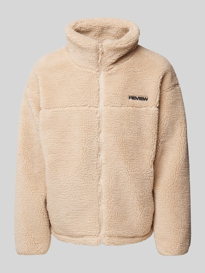 Peek & Cloppenburg REVIEWFleecejacke mit Label-Detail in ecru Vatertagsangebot