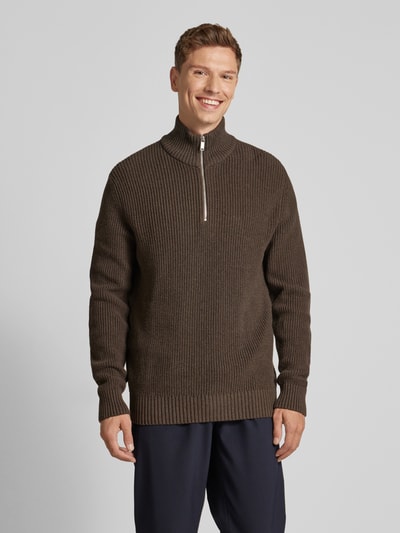 Peek & Cloppenburg MCNEALTroyer mit gerippten Abschlüssen in dunkelbraun melange Valentinstagsangebot
