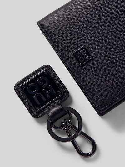 Peek & Cloppenburg HUGOSchlüsselanhänger aus Leder mit Label-Applikationen in black Heißer Verkauf