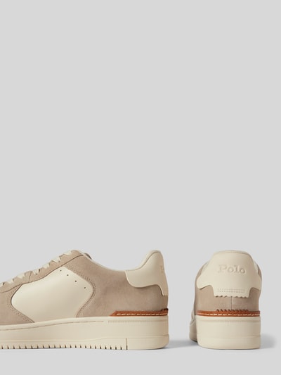 Peek & Cloppenburg Polo Ralph LaurenLedersneaker mit Logo-Stitching Modell 'MASTERS' in beige zollfrei