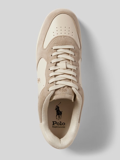 Peek & Cloppenburg Polo Ralph LaurenLedersneaker mit Logo-Stitching Modell 'MASTERS' in beige zollfrei