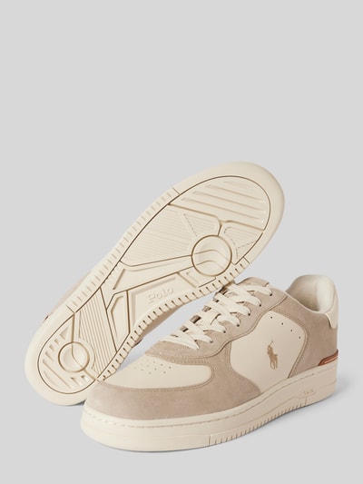 Peek & Cloppenburg Polo Ralph LaurenLedersneaker mit Logo-Stitching Modell 'MASTERS' in beige zollfrei
