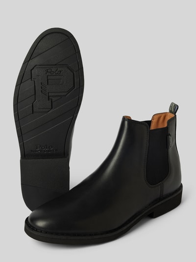 Peek & Cloppenburg Polo Ralph LaurenChelsea Boots aus Leder mit Label-Detail Modell 'TALAN' in black Fabrikverkauf