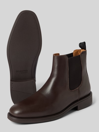 Peek & Cloppenburg SELECTED HOMMEChelsea Boots mit elastischen Einsätzen Modell 'JOSEPH' in mittelbraun Sonderangebot