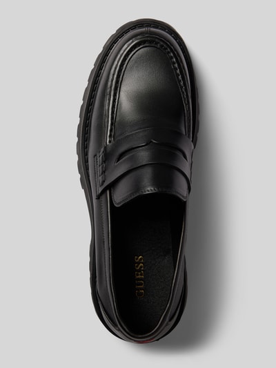 Peek & Cloppenburg GuessLederloafers mit Blockabsatz Modell 'GORIZIA' in black Großer Ausverkauf