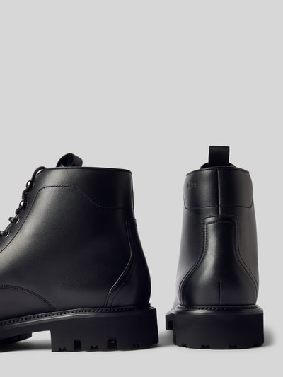 Peek & Cloppenburg BOSSSchnürboots aus Leder mit Zugschlaufe Modell 'Juylo' in black Cyber Monday