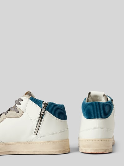 Peek & Cloppenburg P448Ledersneaker mit Label-Lochmuster Modell 'Bali' in weiss Weihnachtsangebot