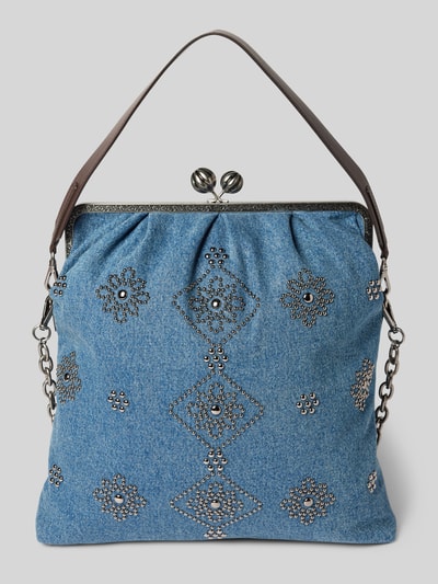 Peek & Cloppenburg Weekend Max MaraHandtasche in Denim-Optik mit Ziersteinbesatz in blau Super Rabatt